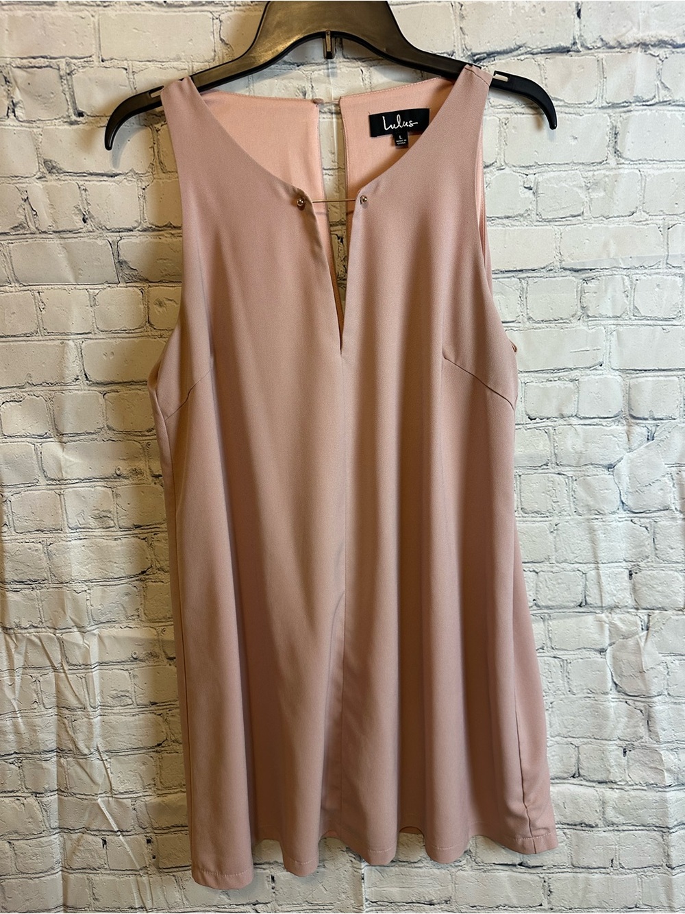 Lulu's Dusty Rose Sleeveless V-Notch Mini Dress